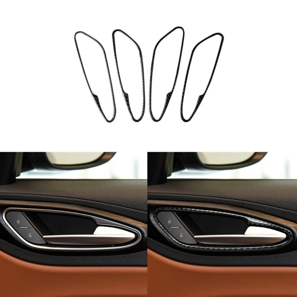 Alfa Romeo Giulia Stelvio Carbon Fiber Interior Door Handle Cover Trim